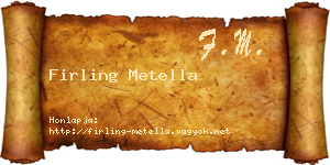 Firling Metella névjegykártya